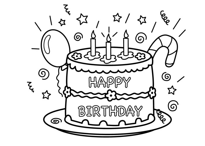 Birthday coloring book pages